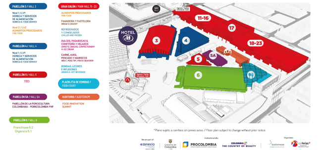 2025年哥伦比亚食品及酒店展 Alimentec-Anuga Select Colombia 展馆布局
