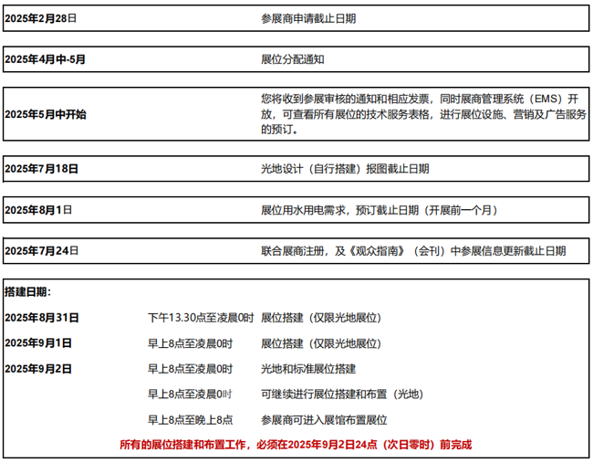 2025年亚洲果蔬展览会重要日程安排表